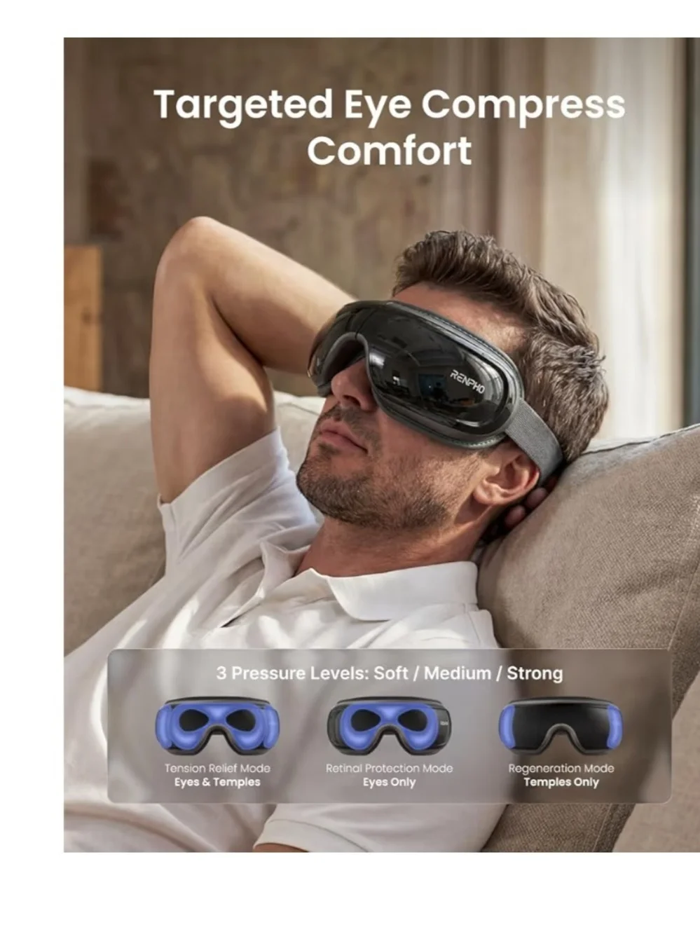 Renpho Eye Massager - Black Travel Eye Therapy